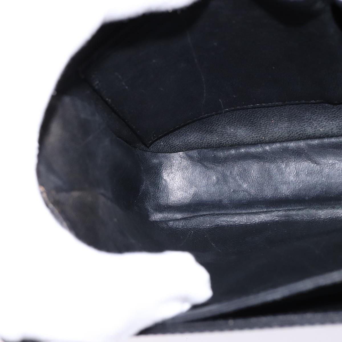 CELINE Horse Carriage Shoulder Bag Leather Vintage Black Gold Auth 146665