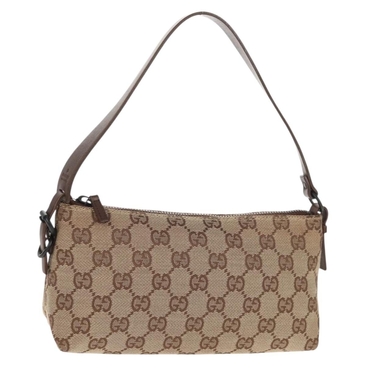 GUCCI GG Canvas Accessory Pouch Beige 103399 Auth 146667V