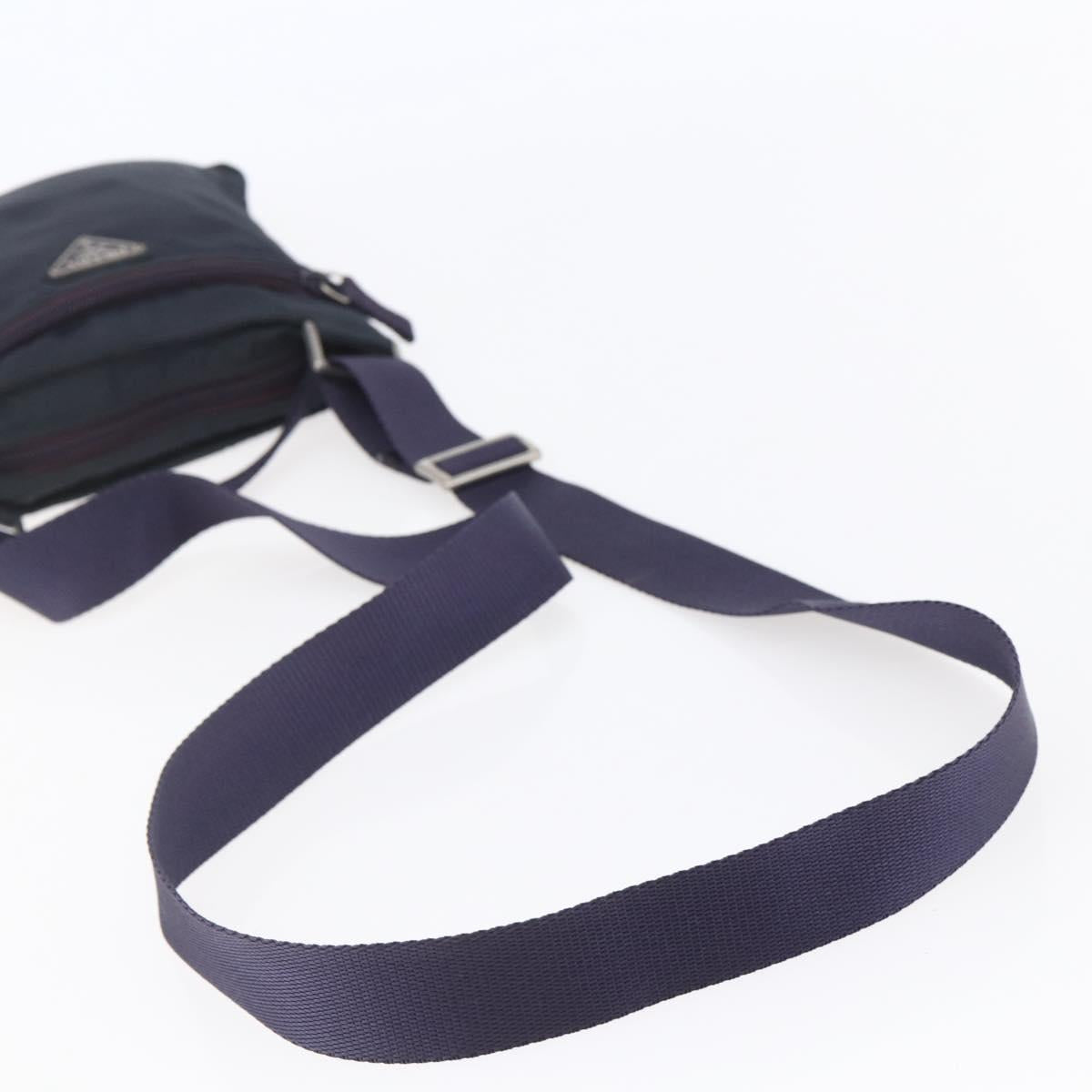 PRADA Shoulder Bag Nylon Purple Silver Auth 146670