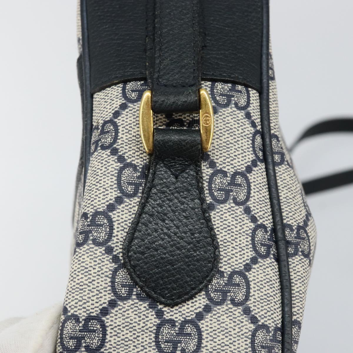 GUCCI GG Supreme Sherry Line Shoulder Bag PVC Navy Red 56 02 005 Auth 146673