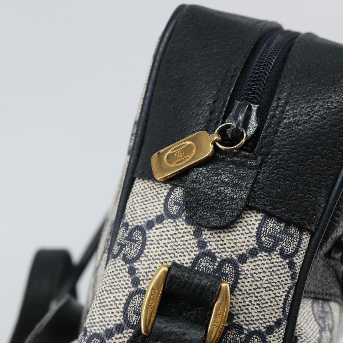 GUCCI GG Supreme Sherry Line Shoulder Bag PVC Navy Red 56 02 005 Auth 146673