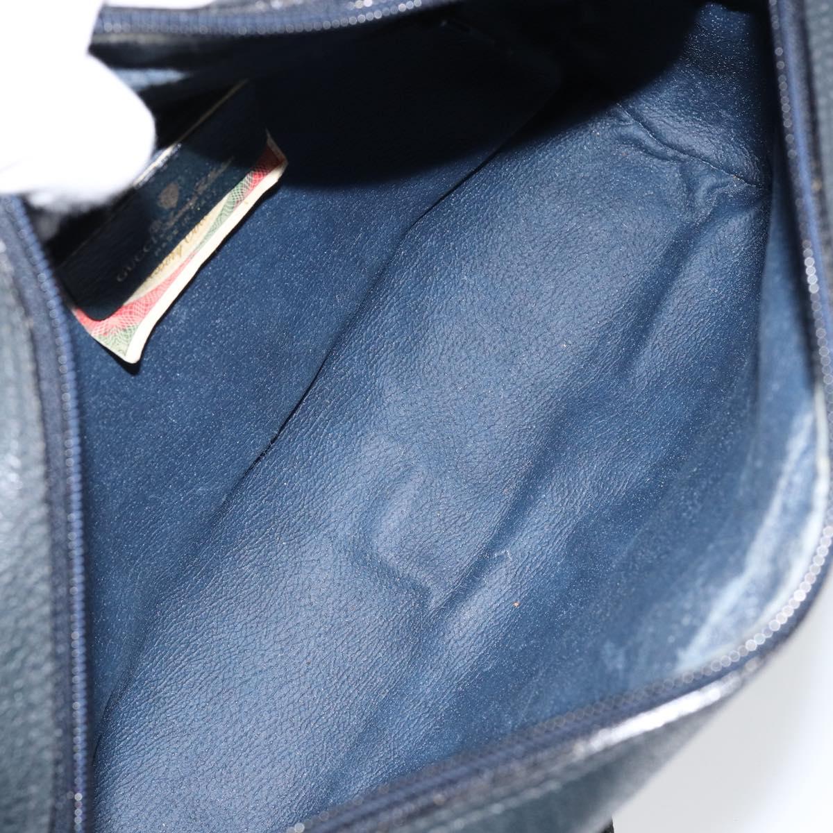 GUCCI GG Supreme Sherry Line Shoulder Bag PVC Navy Red 56 02 005 Auth 146673