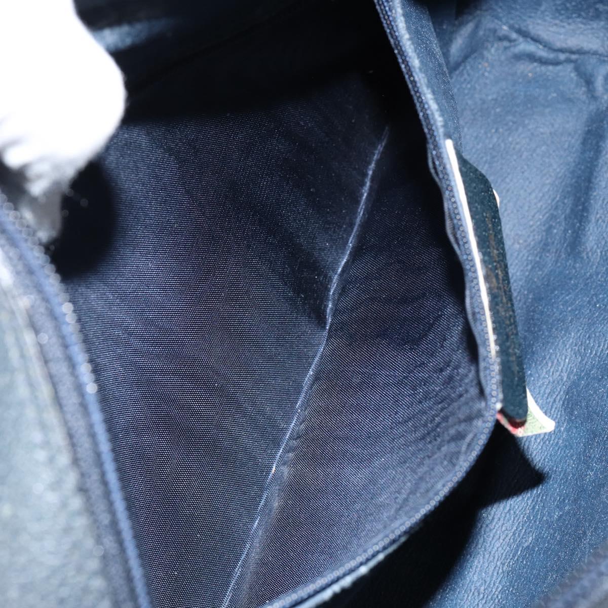 GUCCI GG Supreme Sherry Line Shoulder Bag PVC Navy Red 56 02 005 Auth 146673