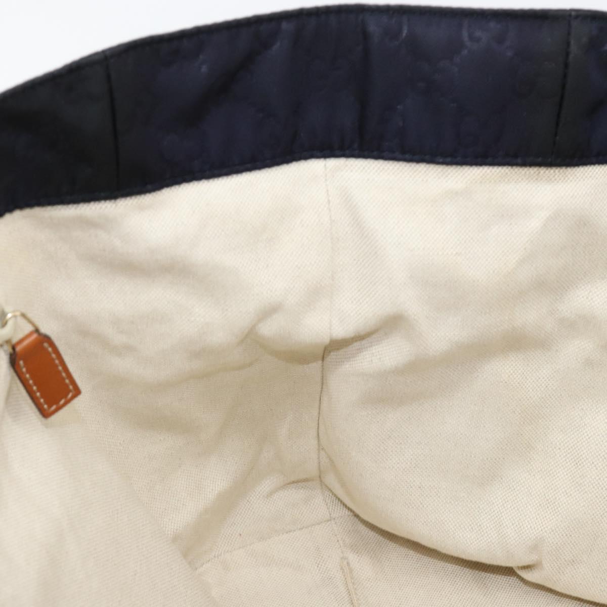 GUCCI GG Canvas Tote Bag Nylon Navy 282439 Auth 146676