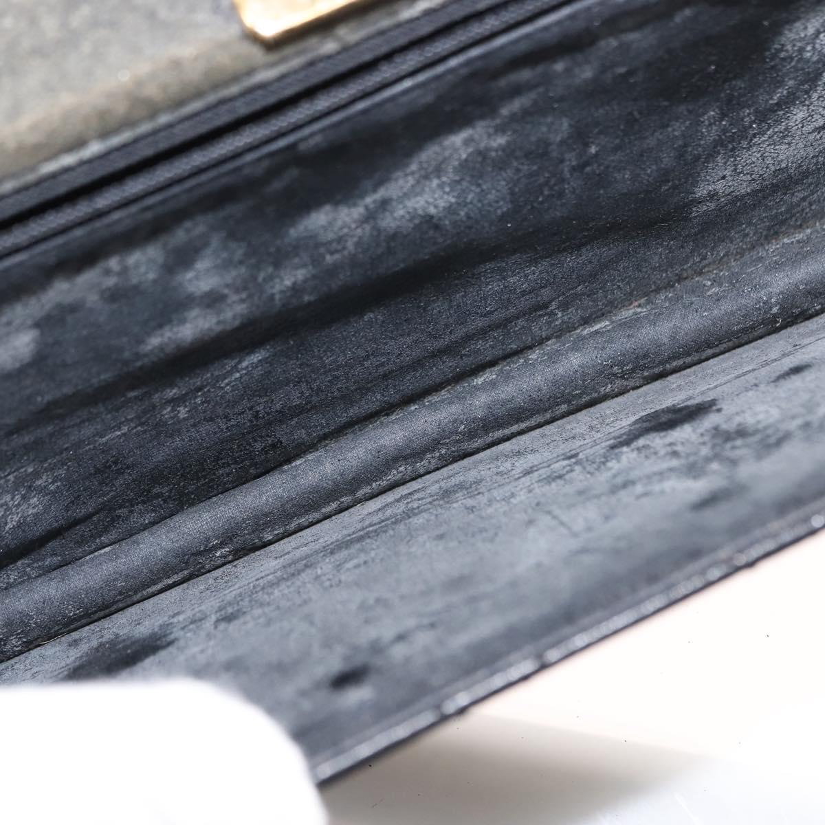 GIVENCHY Chain Shoulder Bag Leather Black Gold Auth 146686