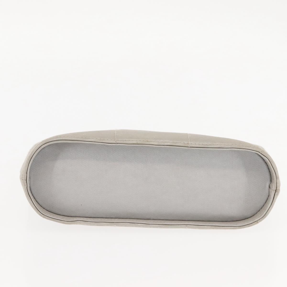 CHANEL Hand Bag Nylon Gray CC Auth 146688