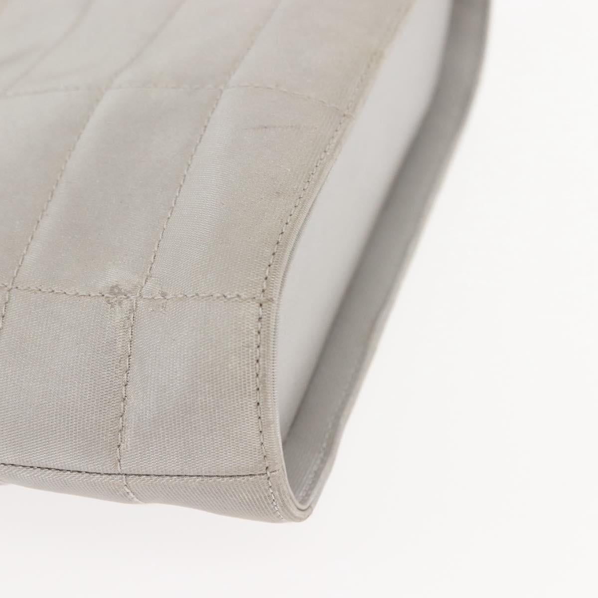 CHANEL Hand Bag Nylon Gray CC Auth 146688