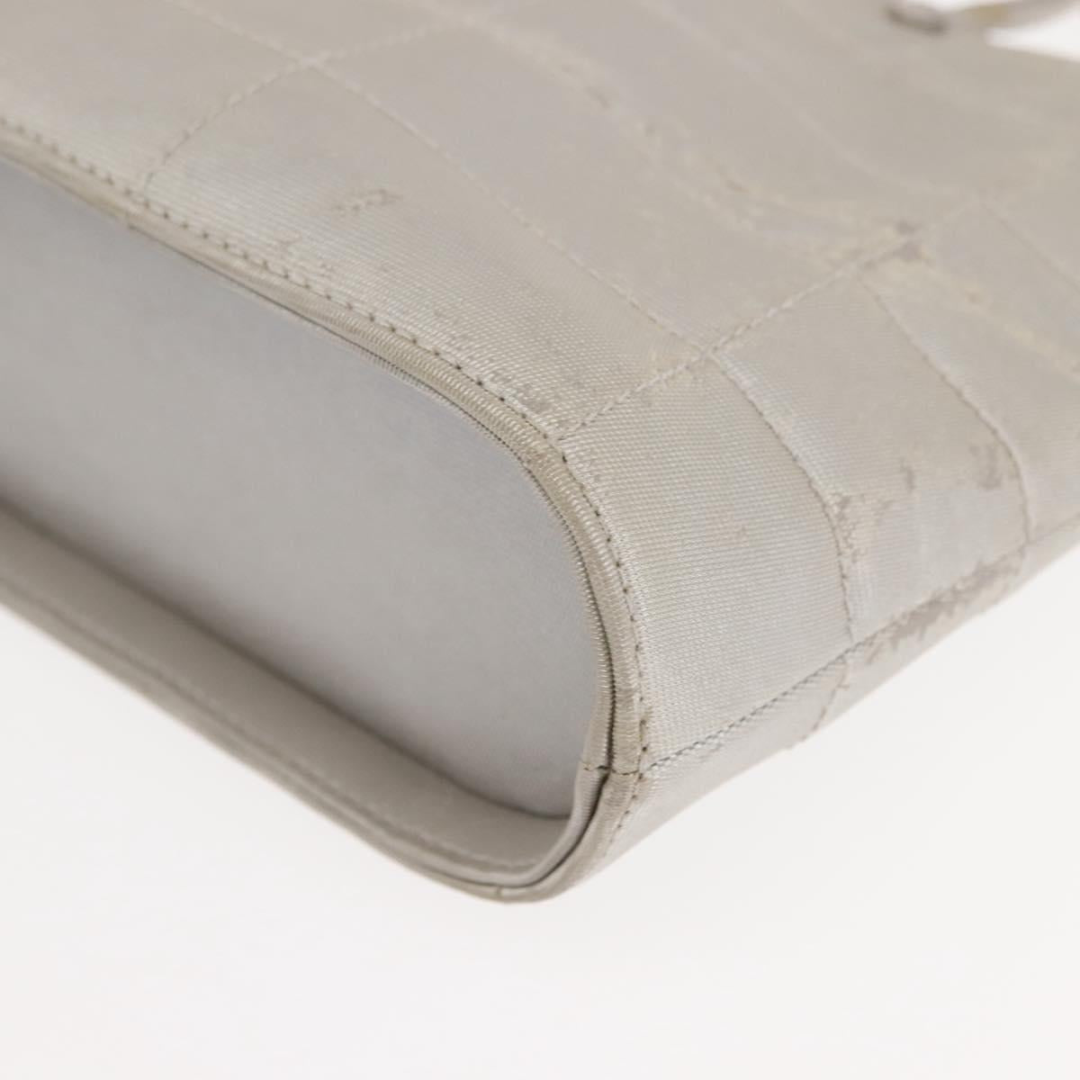 CHANEL Hand Bag Nylon Gray CC Auth 146688