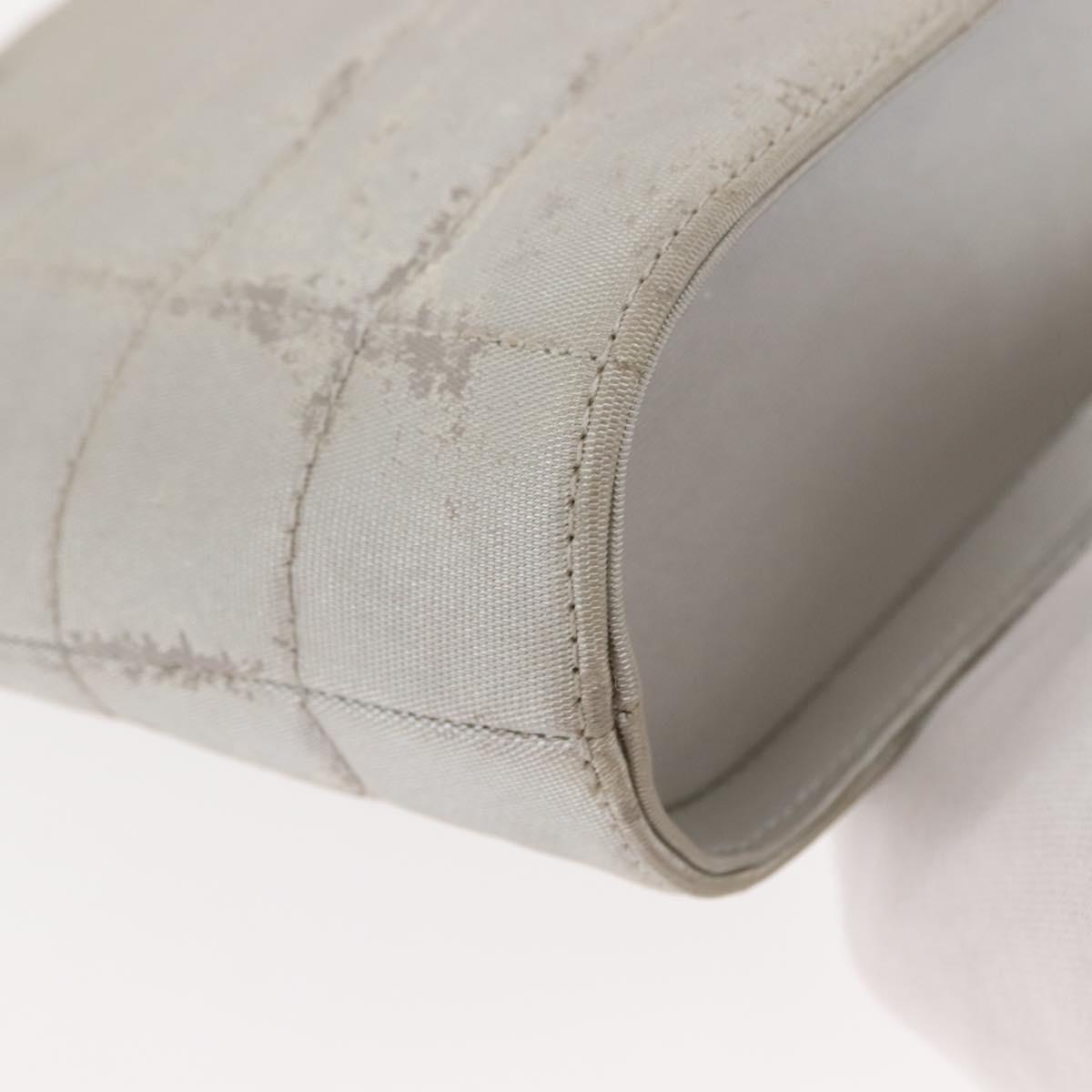 CHANEL Hand Bag Nylon Gray CC Auth 146688