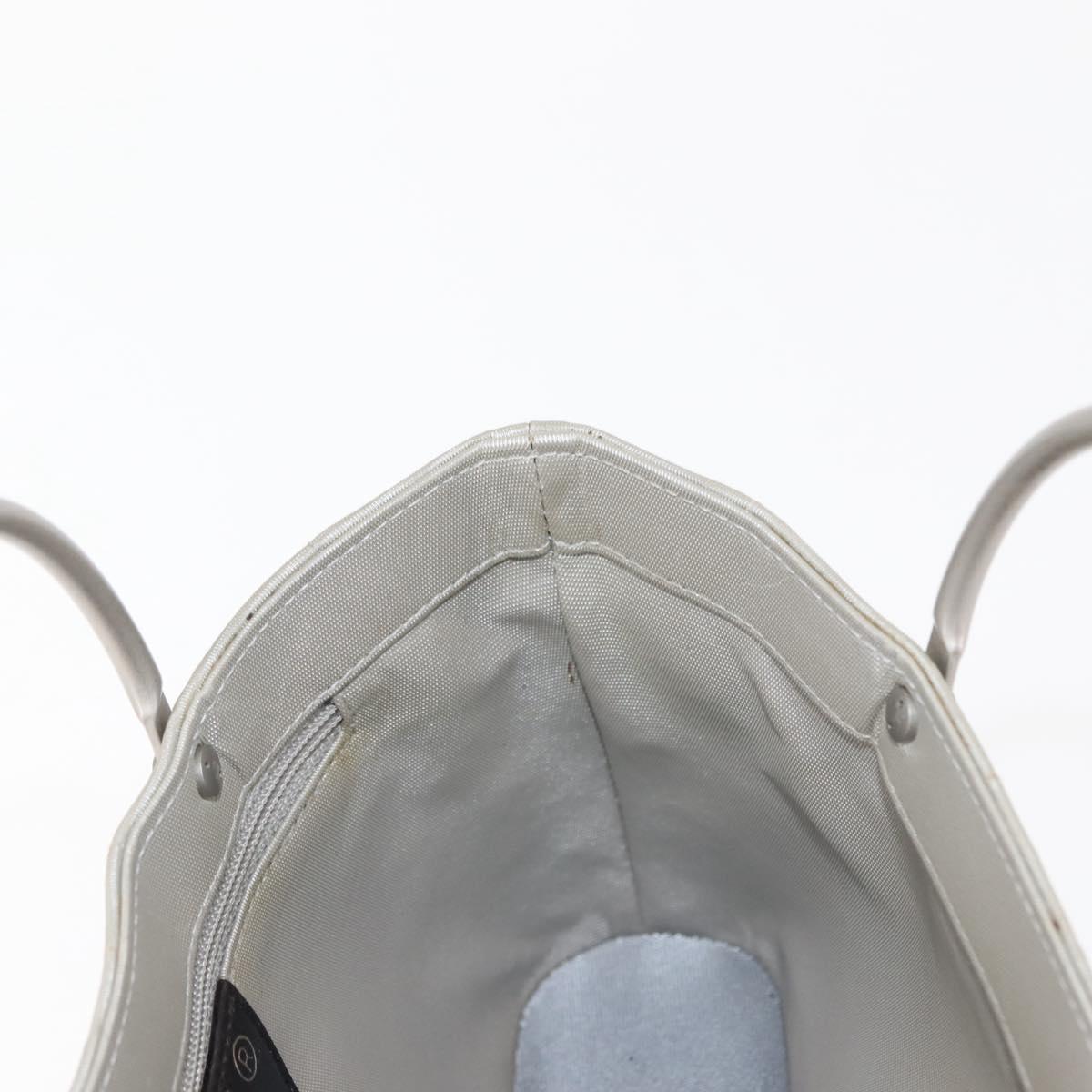 CHANEL Hand Bag Nylon Gray CC Auth 146688