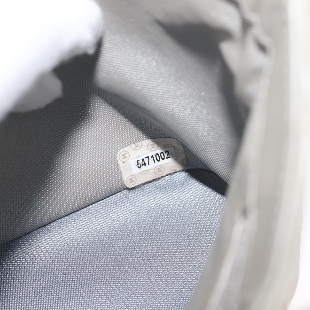 CHANEL Hand Bag Nylon Gray CC Auth 146688