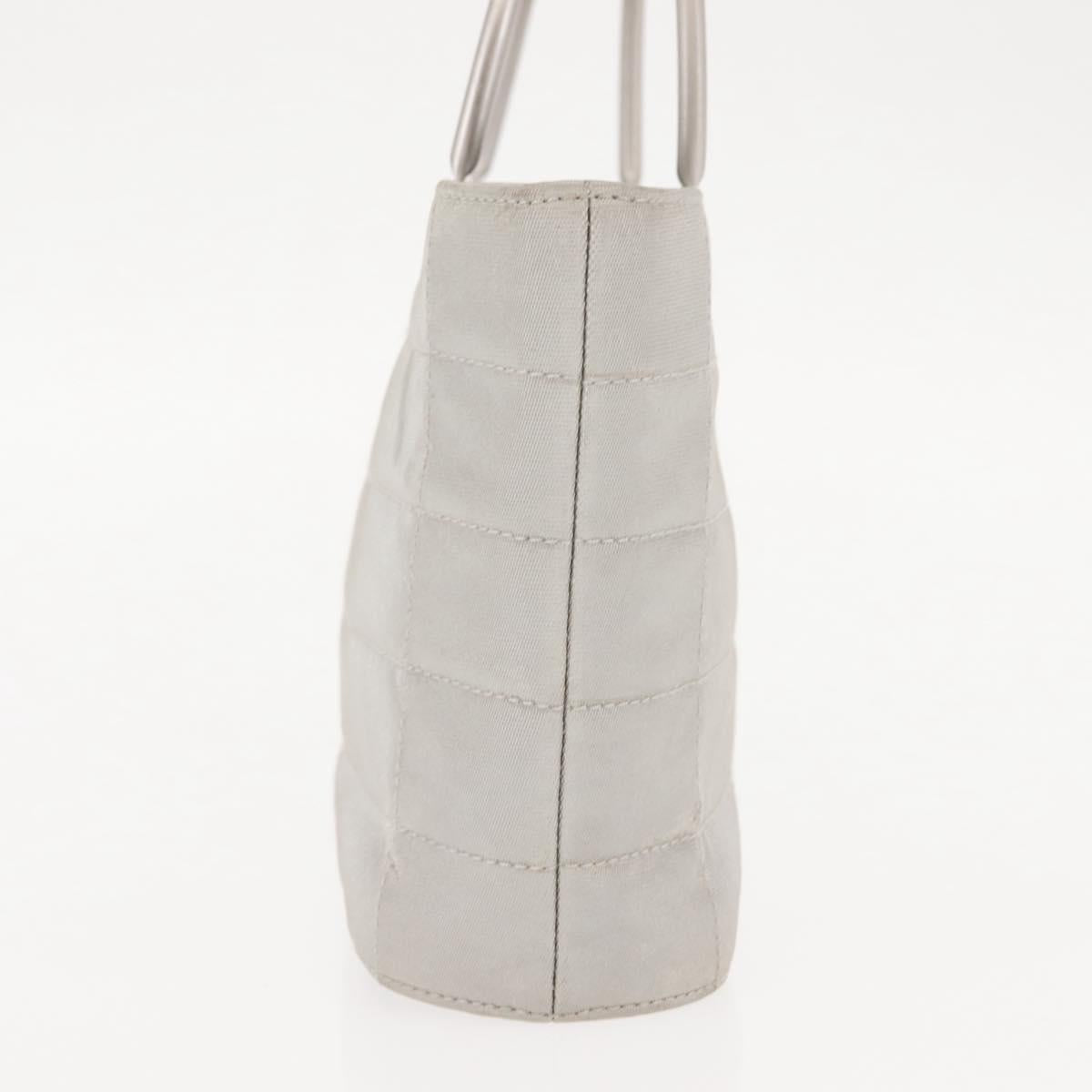 CHANEL Hand Bag Nylon Gray CC Auth 146688