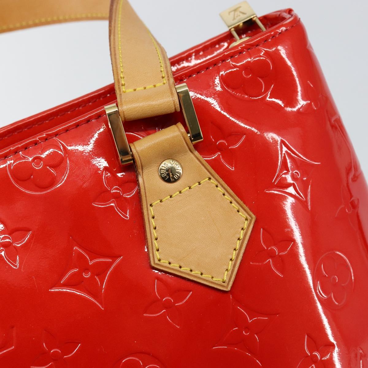 LOUIS VUITTON Monogram Vernis Houston Hand Bag Red M91092 LV Auth 146697