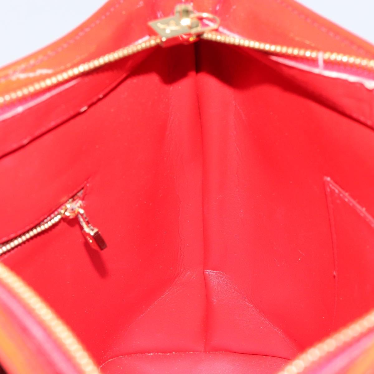 LOUIS VUITTON Monogram Vernis Houston Hand Bag Red M91092 LV Auth 146697