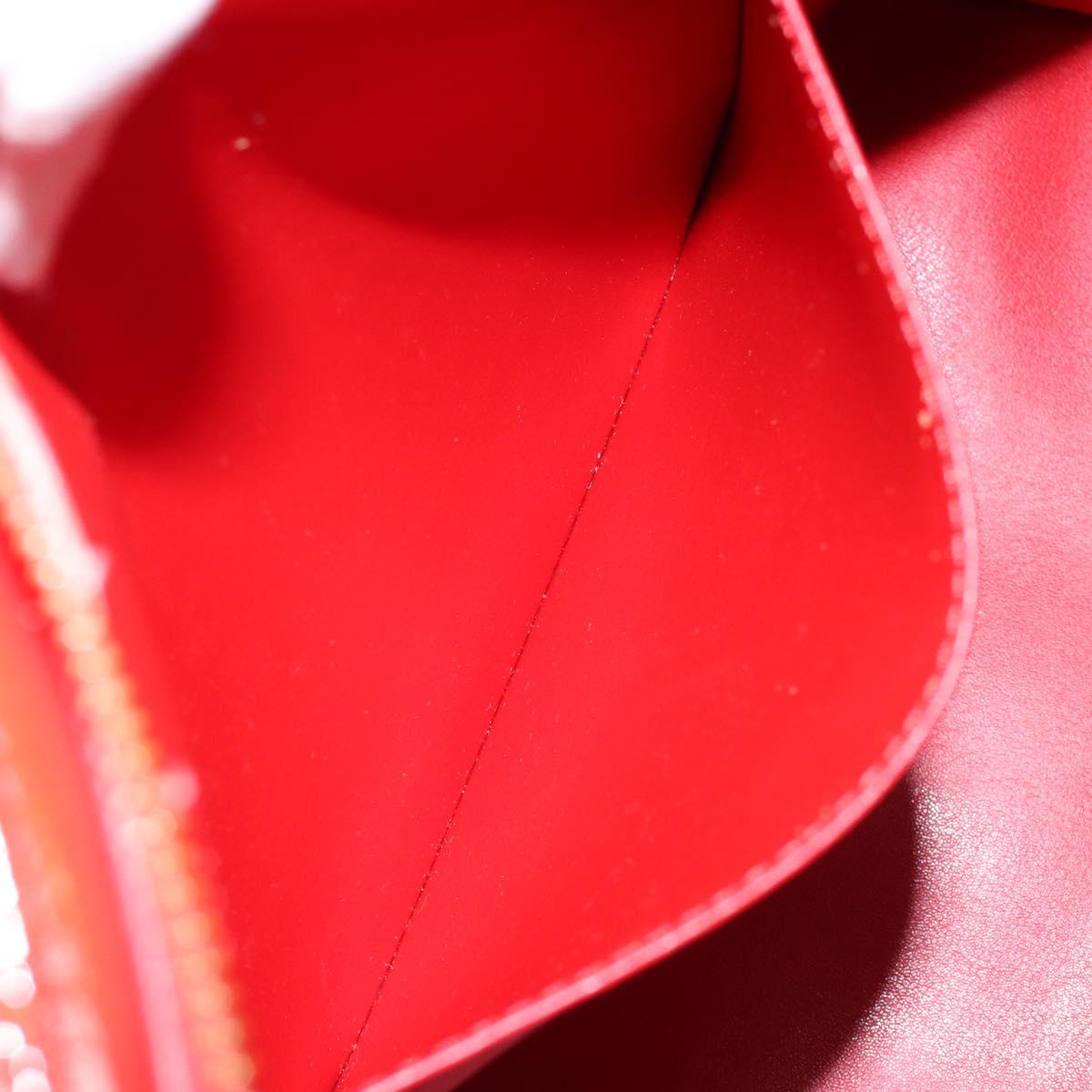 LOUIS VUITTON Monogram Vernis Houston Hand Bag Red M91092 LV Auth 146697