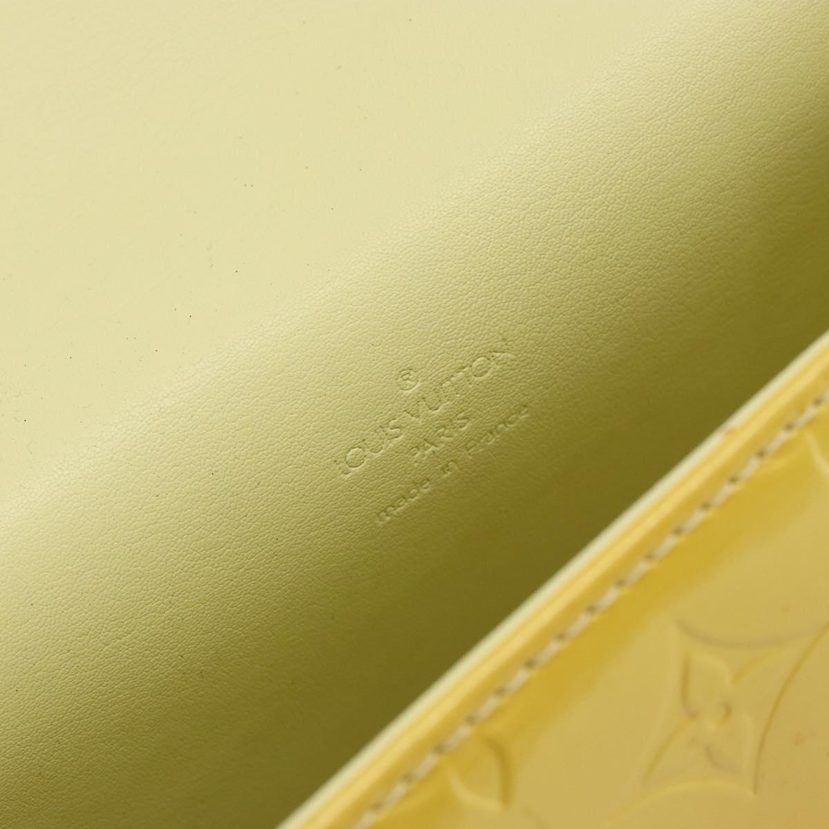 LOUIS VUITTON Monogram Vernis Spring Street Bag Lime Yellow M91068 Auth 146698