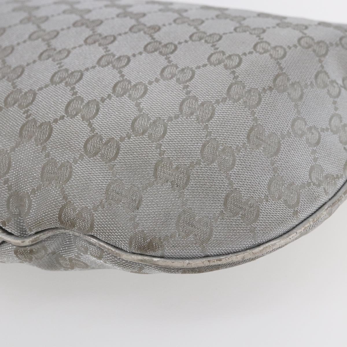 GUCCI GG Canvas Newbrit Shoulder Bag Silver Gold 169998 Auth 146706