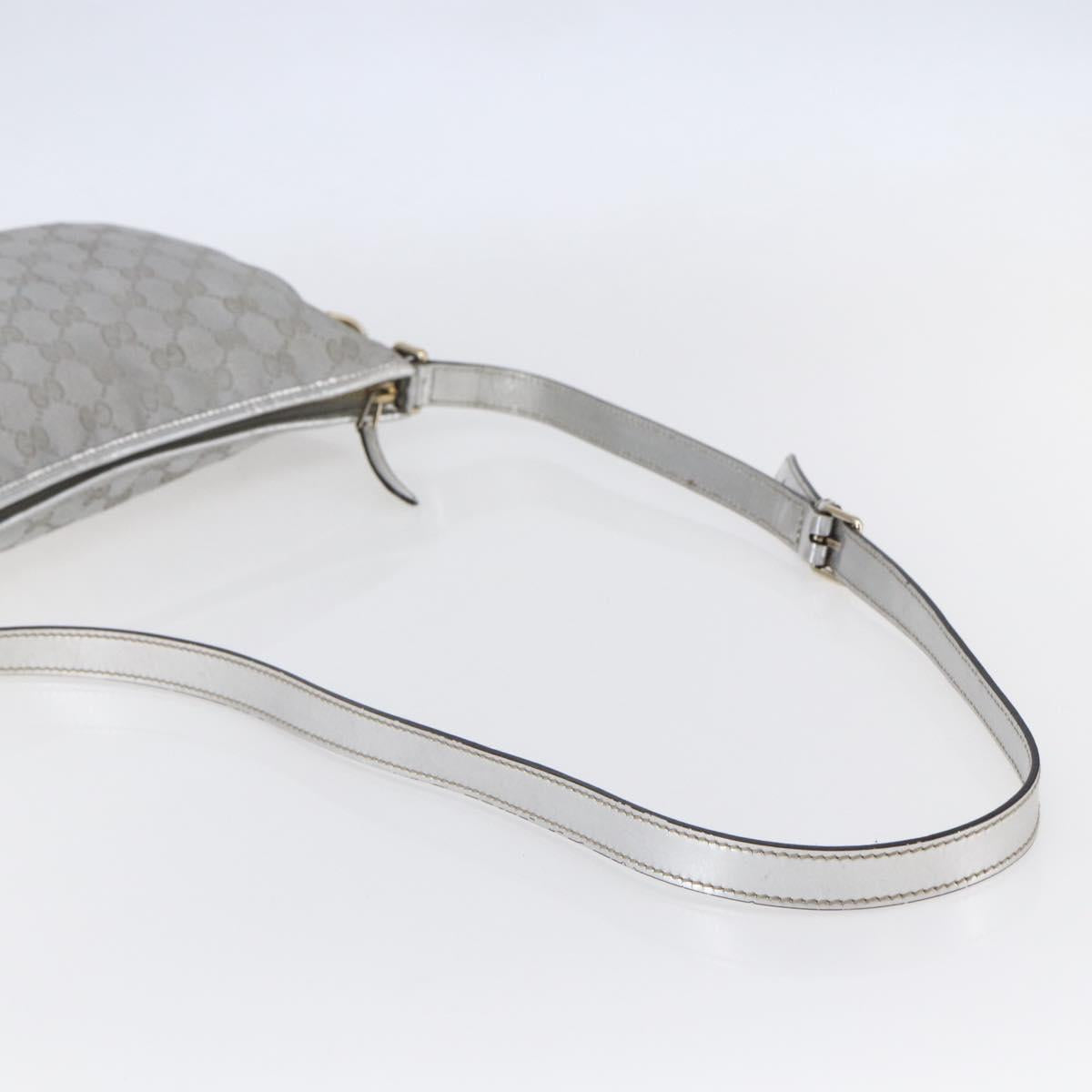 GUCCI GG Canvas Newbrit Shoulder Bag Silver Gold 169998 Auth 146706