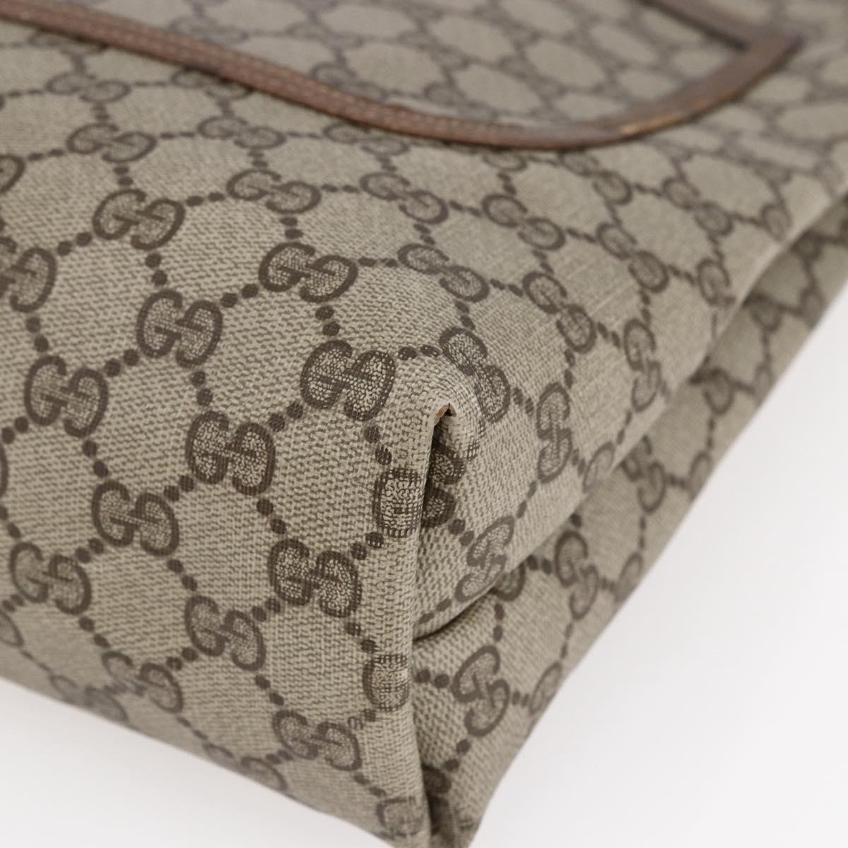 GUCCI GG Supreme Web Sherry Line Tote Bag PVC Beige Gold 39 02 003 Auth 146707