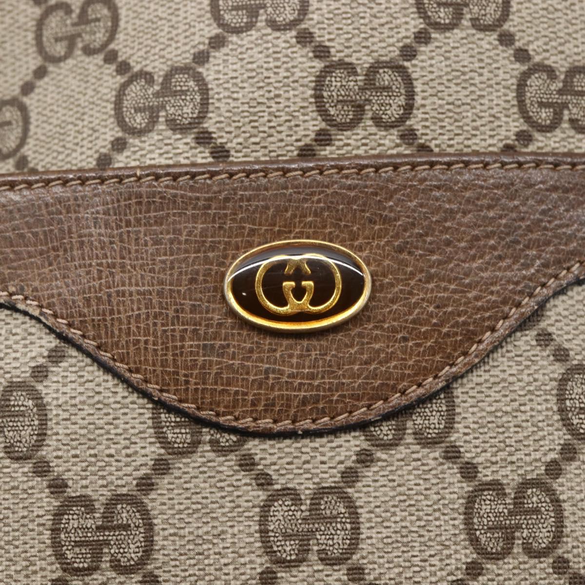 GUCCI GG Supreme Web Sherry Line Tote Bag PVC Beige Gold 39 02 003 Auth 146707