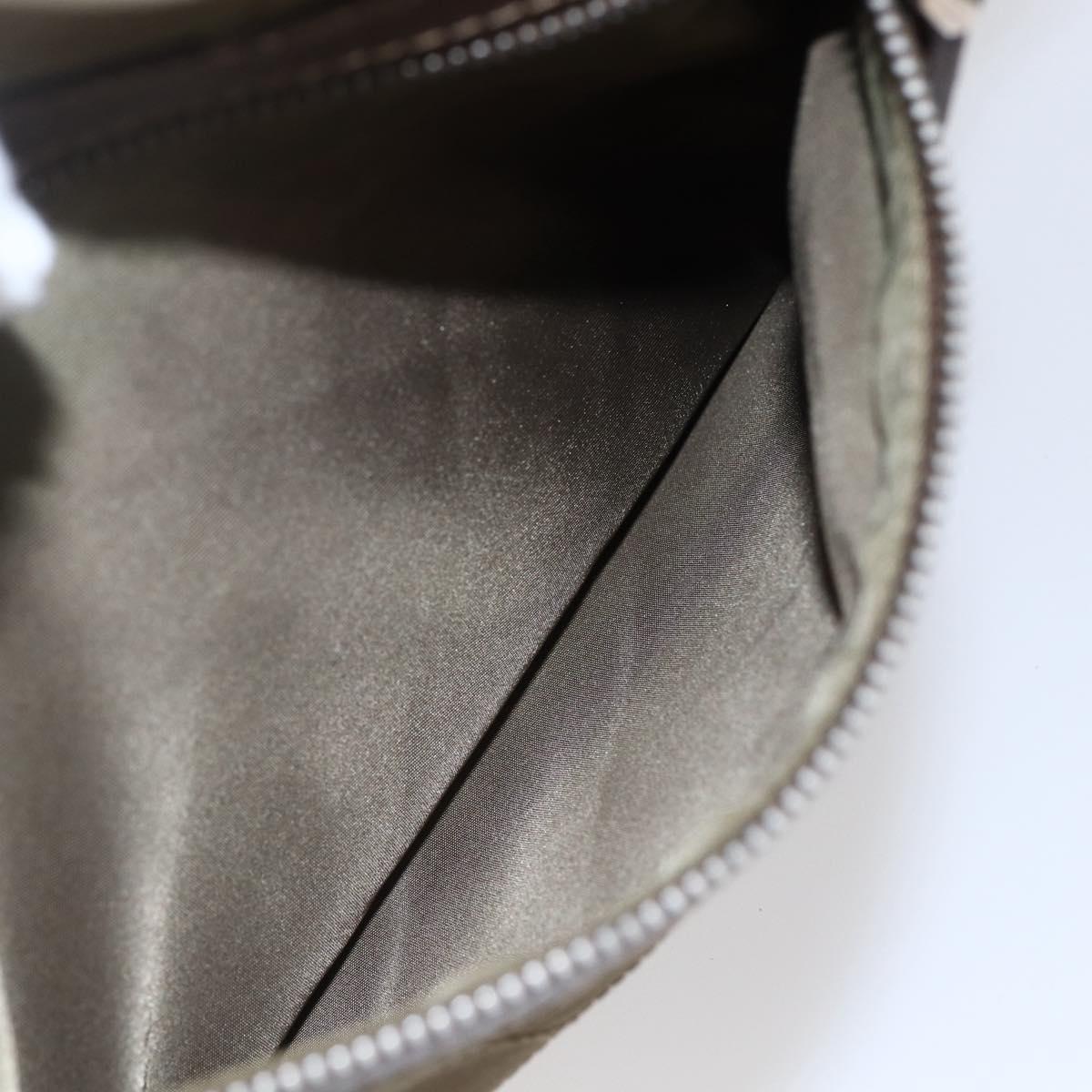 PRADA Shoulder Bag Nylon Khaki Silver Auth 146713