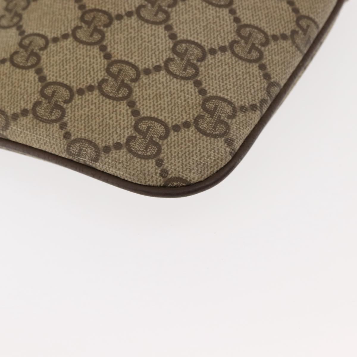 GUCCI GG Supreme Web Sherry Line Bag PVC Beige Gold 904 02 047 Auth 146714