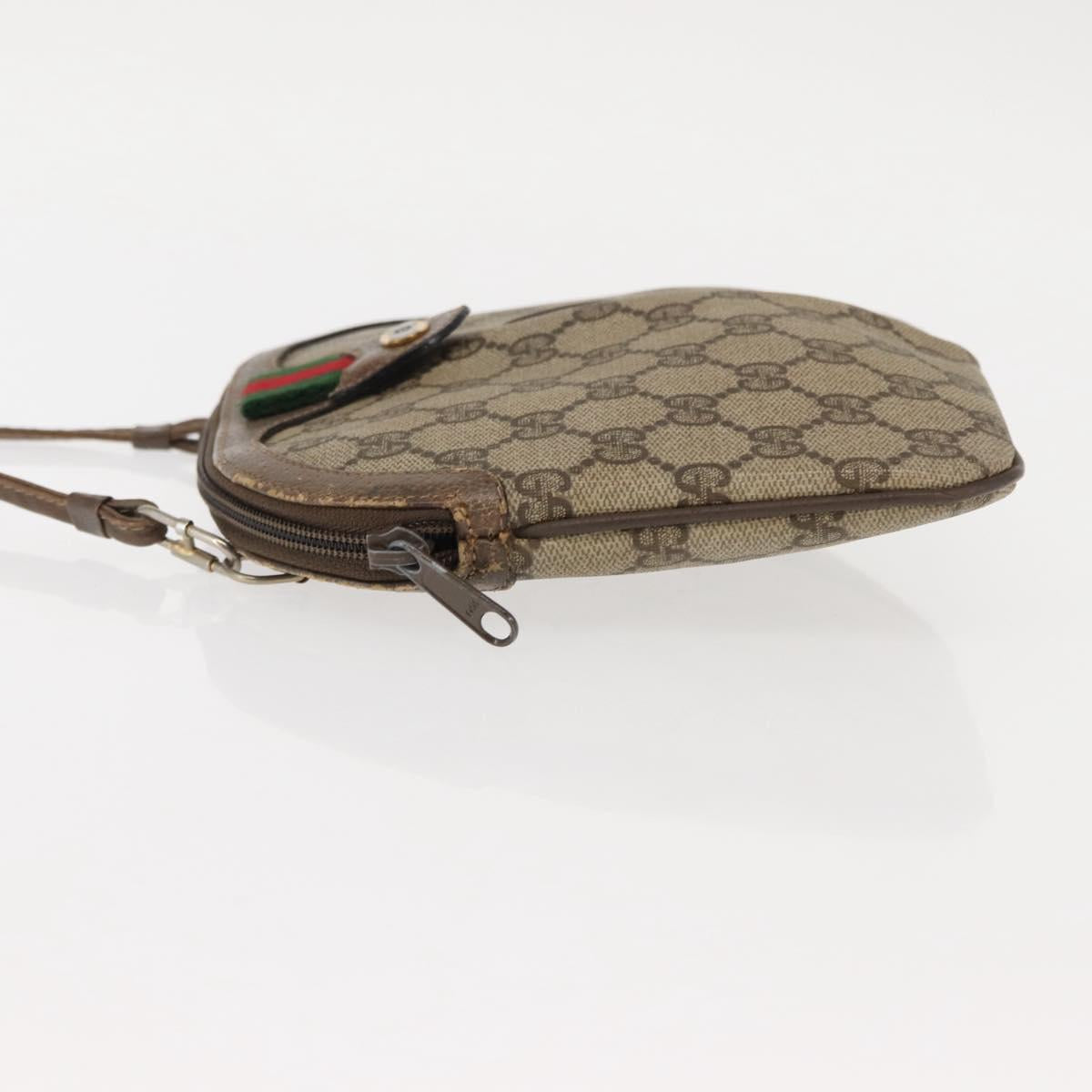 GUCCI GG Supreme Web Sherry Line Bag PVC Beige Gold 904 02 047 Auth 146714