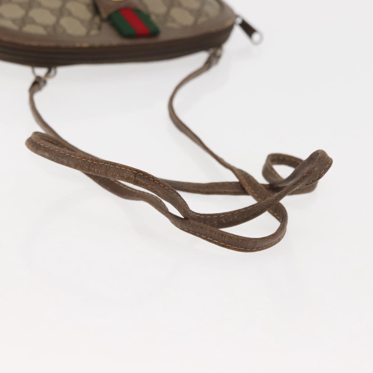 GUCCI GG Supreme Web Sherry Line Bag PVC Beige Gold 904 02 047 Auth 146714