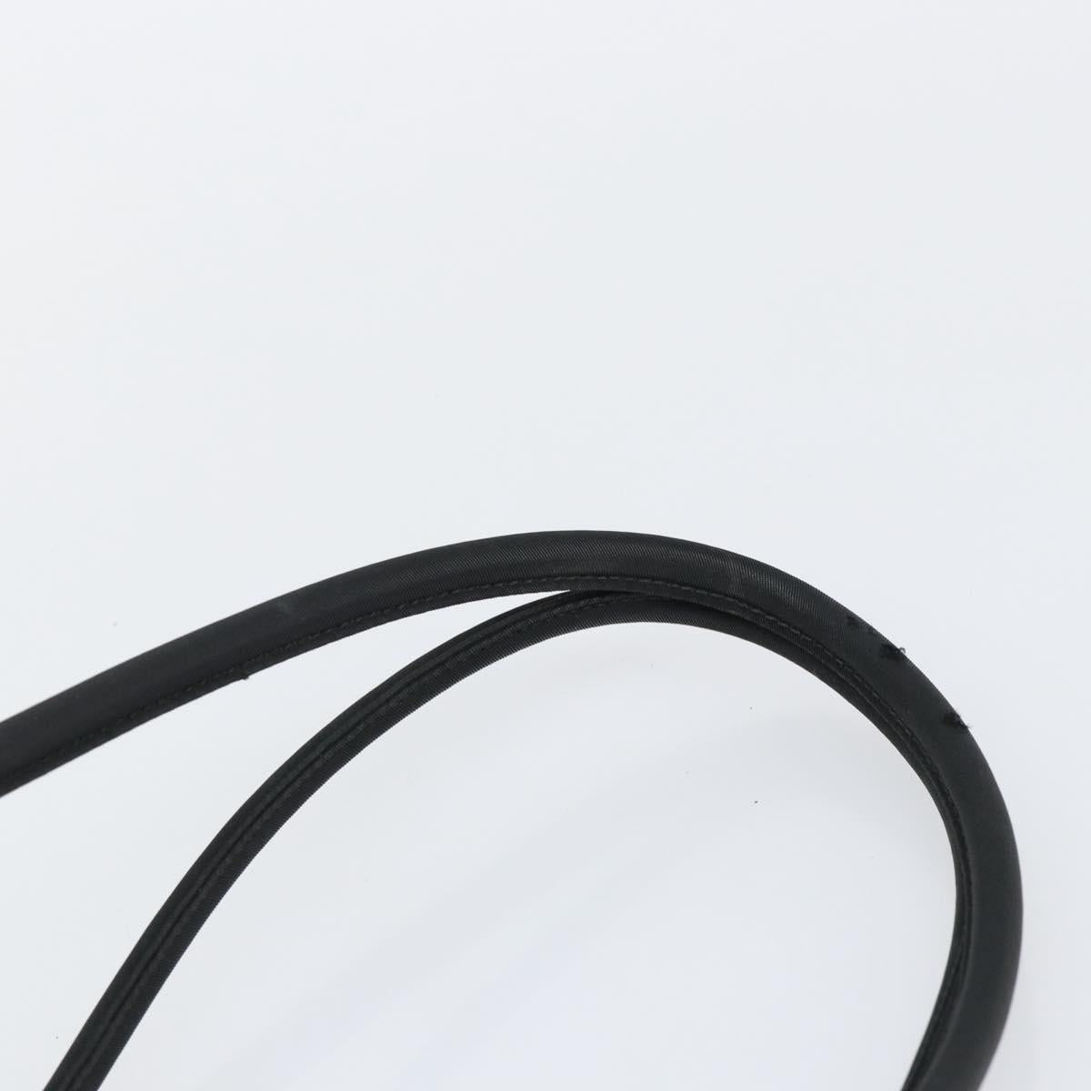 PRADA Tote Bag Nylon Black Silver Auth 146718