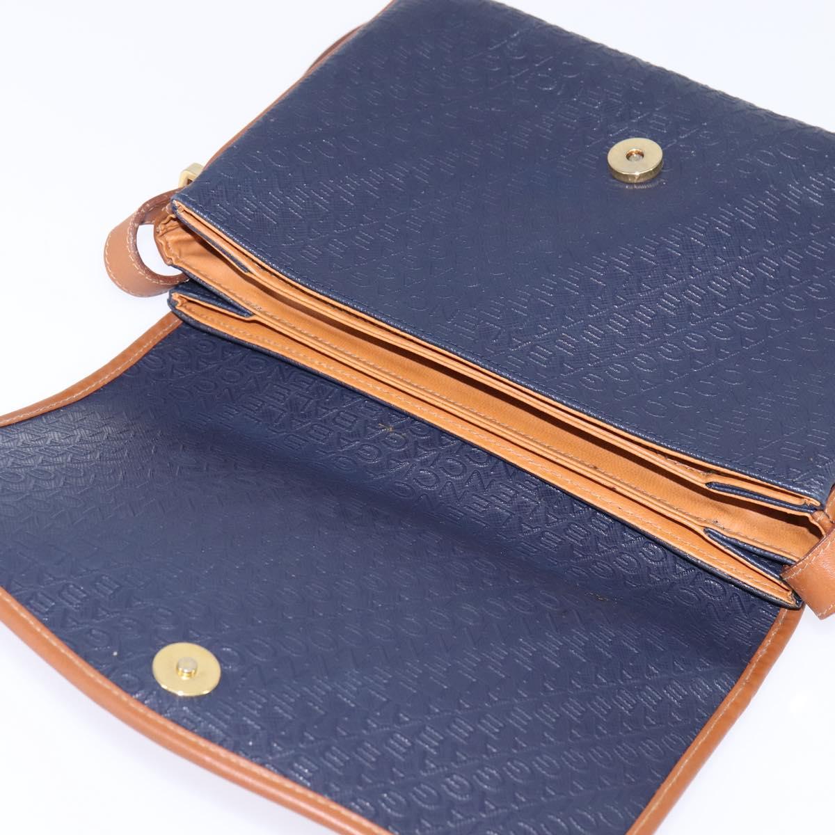 BALENCIAGA Shoulder Bag PVC Navy Gold Auth 146719