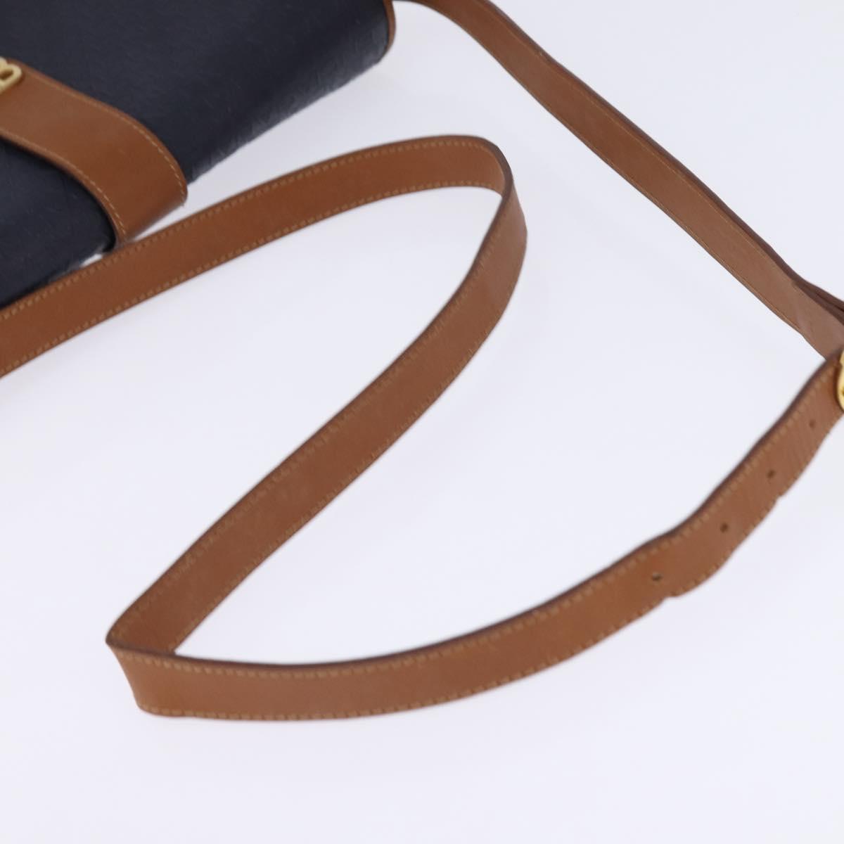 BALENCIAGA Shoulder Bag PVC Navy Gold Auth 146719