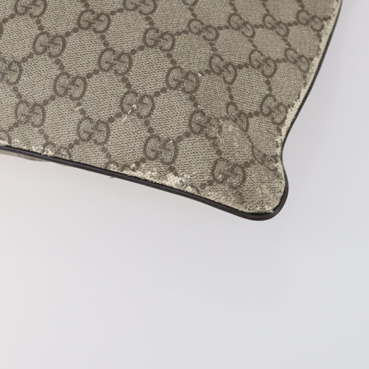GUCCI GG Supreme Shoulder Bag PVC Beige Silver 141626 Auth 146723
