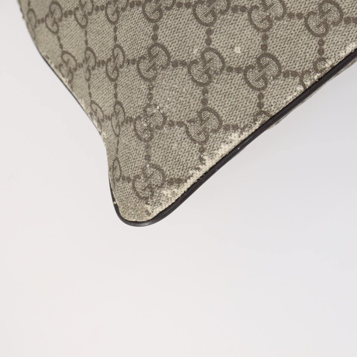 GUCCI GG Supreme Shoulder Bag PVC Beige Silver 141626 Auth 146723