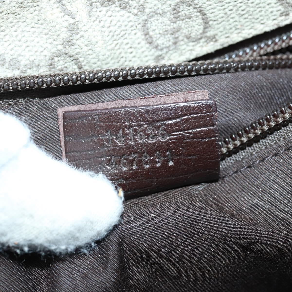 GUCCI GG Supreme Shoulder Bag PVC Beige Silver 141626 Auth 146723