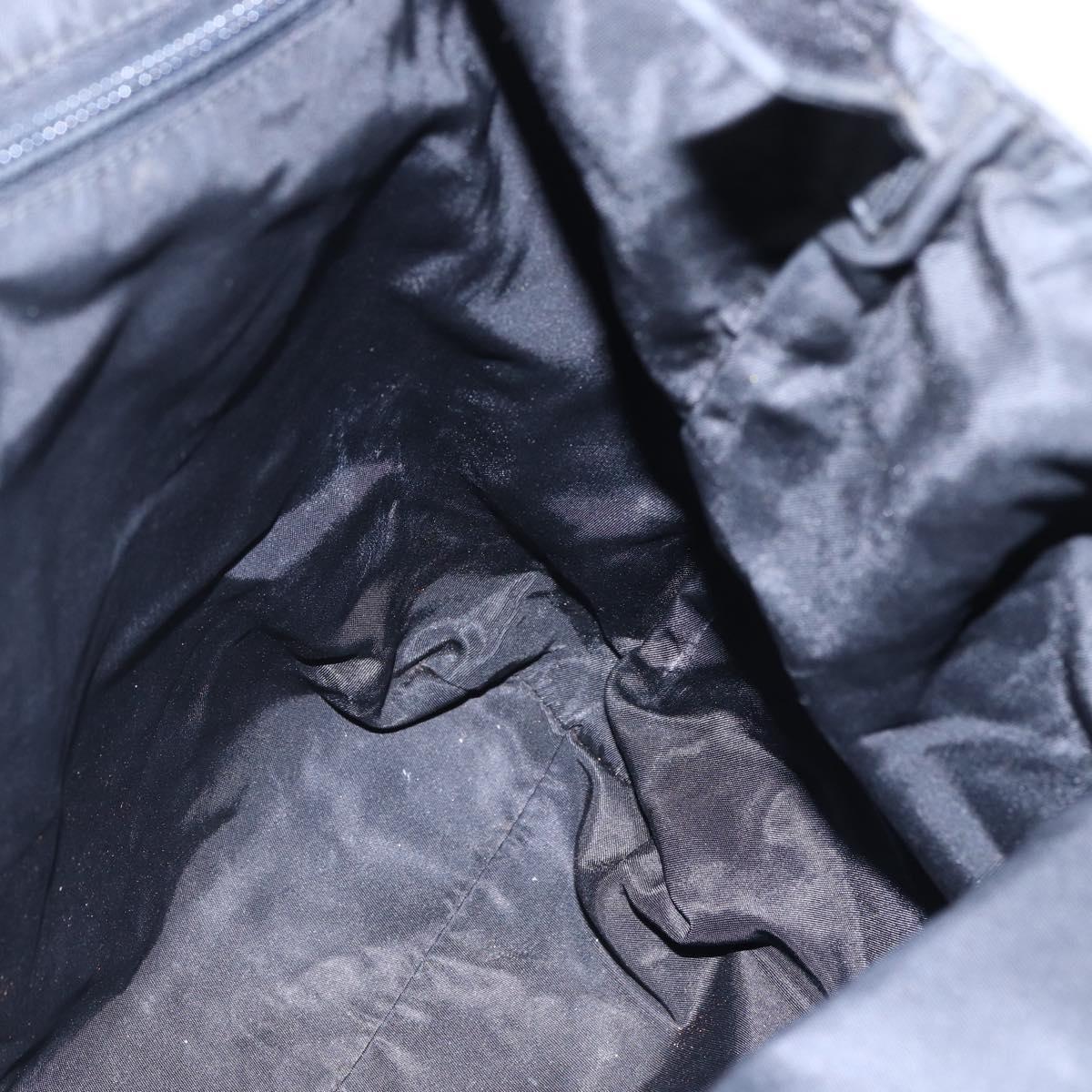 PRADA Hand Bag Nylon plastic Black Silver Auth 146727