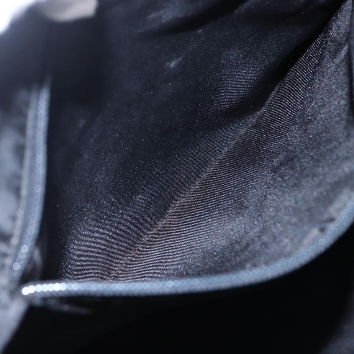 PRADA Hand Bag Nylon plastic Black Silver Auth 146727