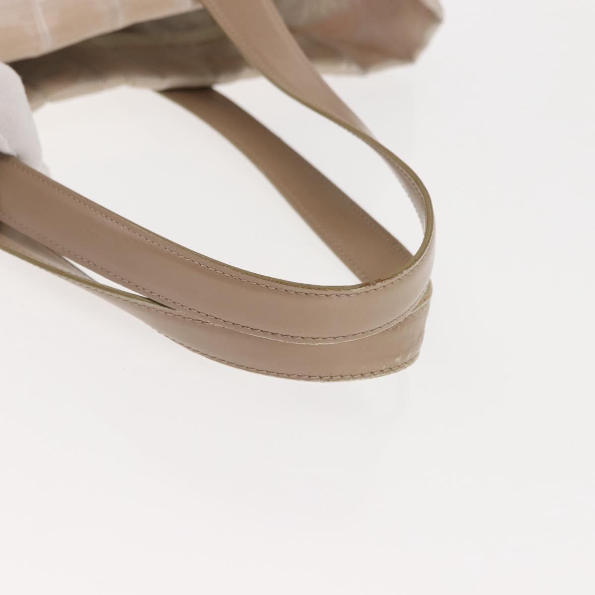 CHANEL New Travel Line Tote Bag Nylon Beige gold CC Auth 146730