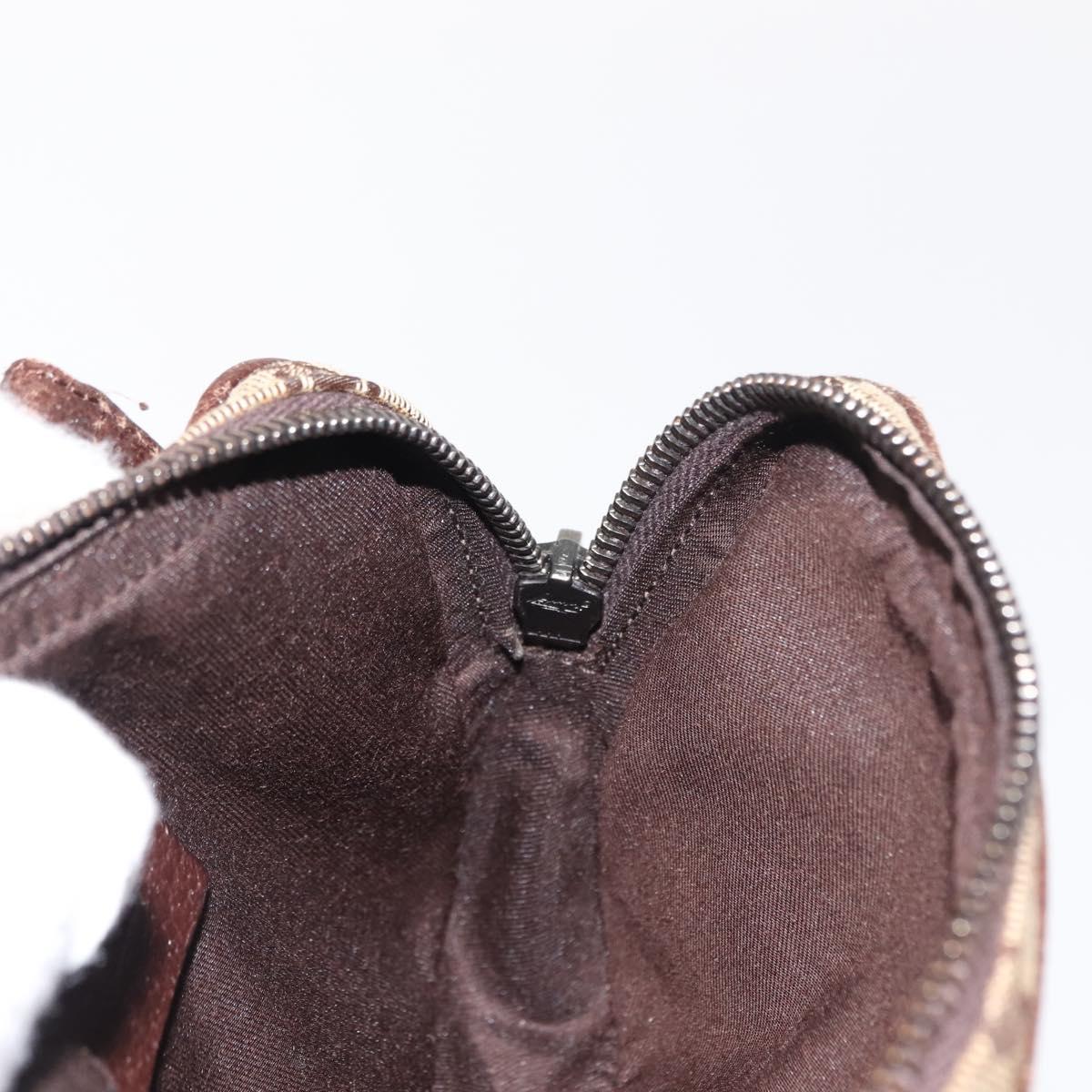 GUCCI GG Canvas Shoulder Bag Beige Silver 120975 Auth 146735