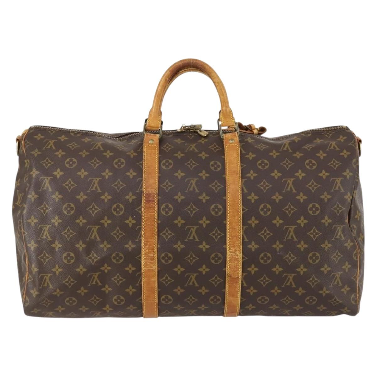 LOUIS VUITTON Monogram Keepall Bandouliere 55 Boston Bag M41414 LV Auth 146741