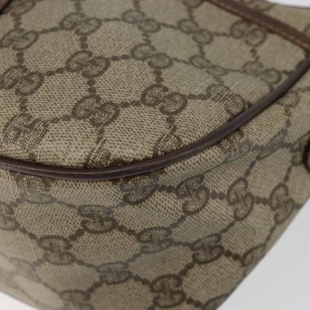 GUCCI GG Supreme Web Sherry Line Shoulder Bag PVC Beige 89 02 032 Auth 146752