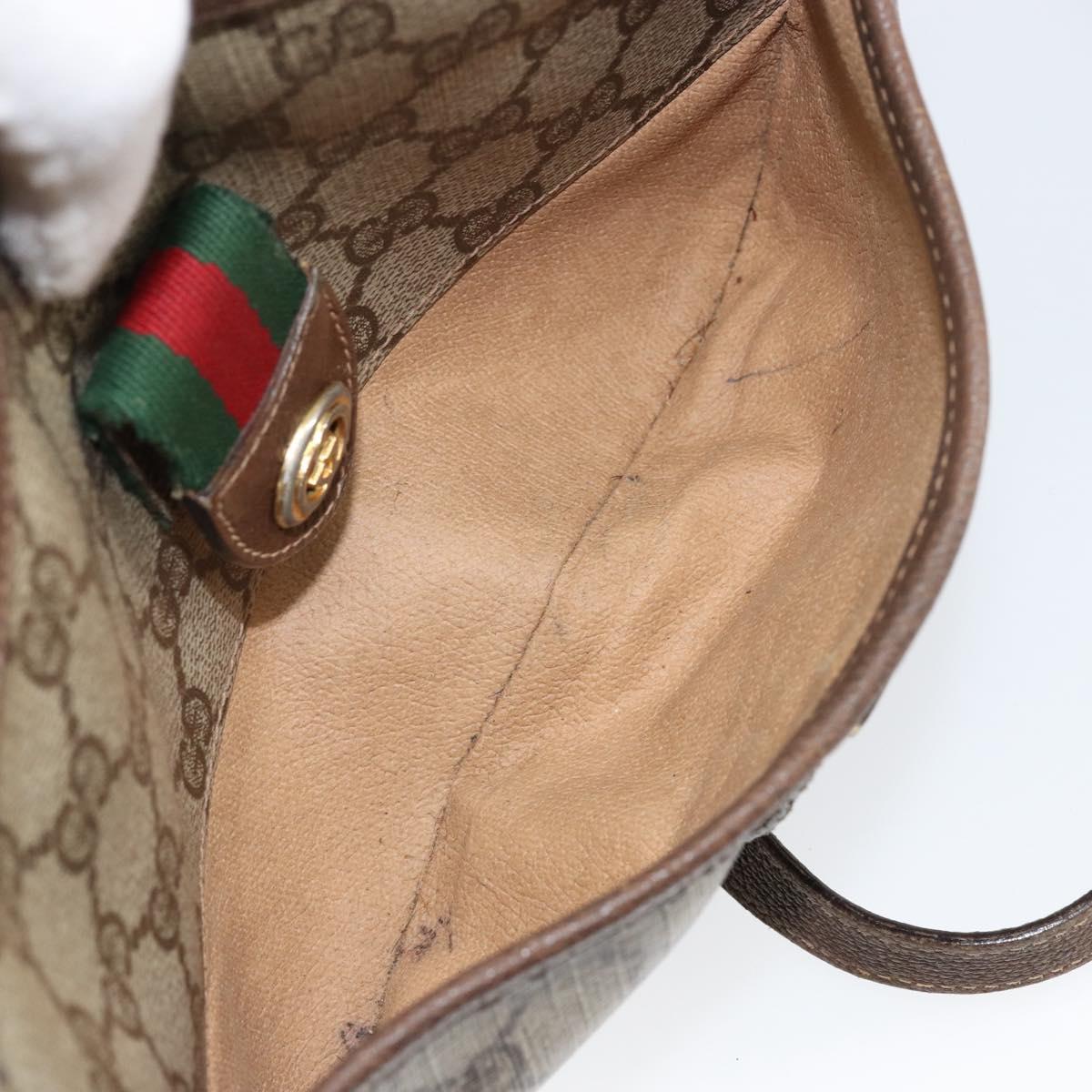 GUCCI GG Supreme Web Sherry Line Shoulder Bag PVC Beige 89 02 032 Auth 146752