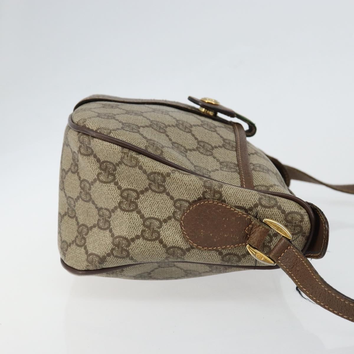 GUCCI GG Supreme Web Sherry Line Shoulder Bag PVC Beige 89 02 032 Auth 146752