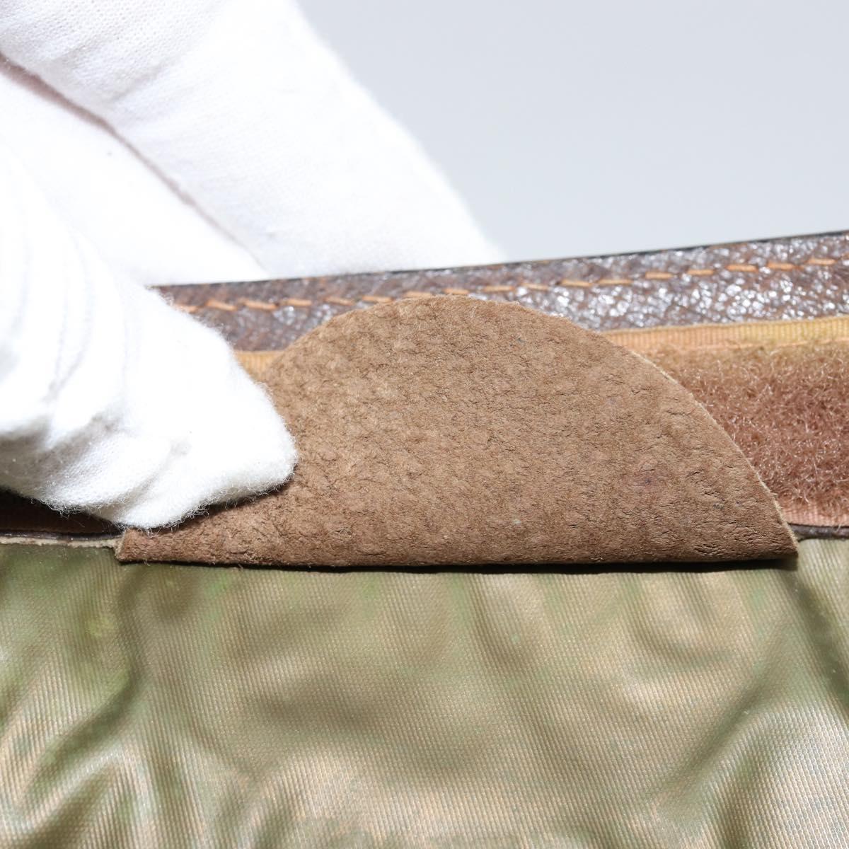 GUCCI GG Supreme Web Sherry Line Clutch Bag PVC Leather Beige Auth 146759