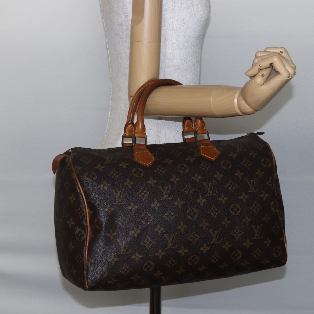 LOUIS VUITTON Monogram Speedy 35 Hand Bag M41524 LV Auth 146765