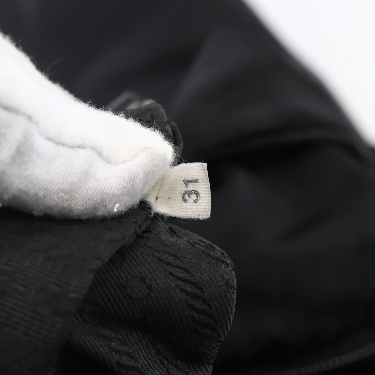 PRADA Tote Bag Nylon Leather 2way Black Silver Auth 146769