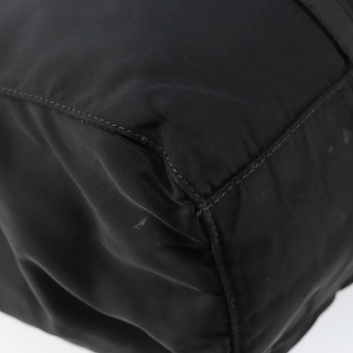 PRADA Shoulder Bag Nylon Black Silver Auth 146770