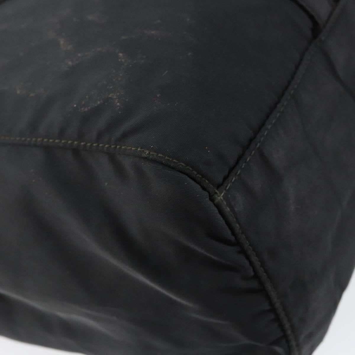 PRADA Shoulder Bag Nylon Black Silver Auth 146770