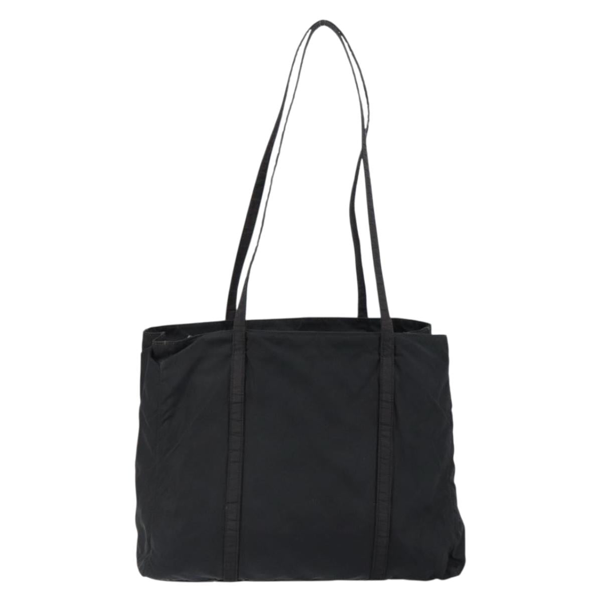 PRADA Shoulder Bag Nylon Black Silver Auth 146770