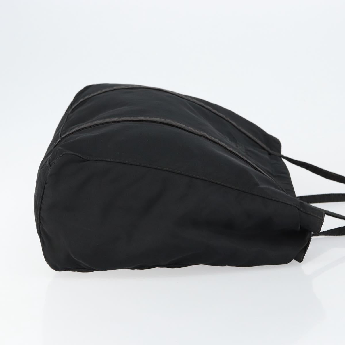 PRADA Shoulder Bag Nylon Black Silver Auth 146770