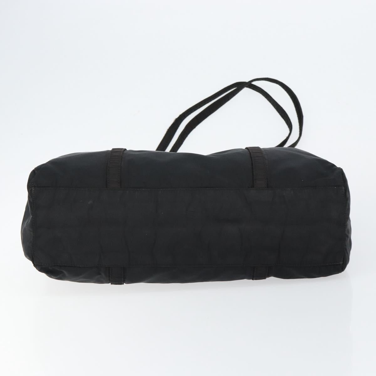 PRADA Shoulder Bag Nylon Black Silver Auth 146770